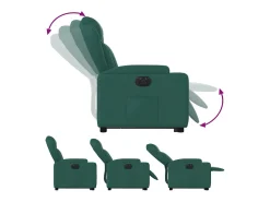 Poltrona elétrica reclinável/elevatória tecido verde-escuro SHL457378