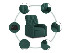 Poltrona elétrica reclinável/elevatória tecido verde-escuro SHL724498