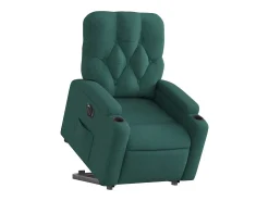 Poltrona elétrica reclinável/elevatória tecido verde-escuro SHL724498