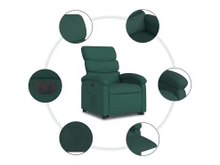Poltrona elétrica reclinável/elevatória tecido verde-escuro SHL600770