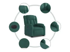 Poltrona elétrica reclinável/elevatória tecido verde-escuro SHL131389