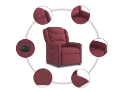 Poltrona elétrica reclinável tecido vermelho tinto SHL453385