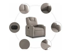 Poltrona elétrica reclinável tecido cinzento-acastanhado SHL845750