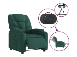 Poltrona elétrica reclinável tecido verde-escuro SHL507041