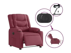 Poltrona elétrica reclinável tecido vermelho tinto SHL600196