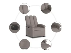 Poltrona elétrica reclinável tecido cinzento-acastanhado SHL535074
