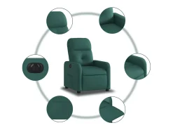 Poltrona elétrica reclinável tecido verde-escuro SHL449375