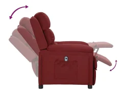 Poltrona elétrica reclinável tecido vermelho tinto SHL898828