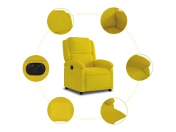 Poltrona elétrica reclinável veludo amarelo SHL747305