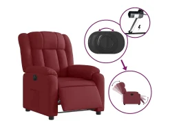 Poltrona elétrica reclinável tecido vermelho tinto SHL508845