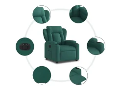 Poltrona elétrica reclinável tecido verde-escuro SHL409436
