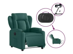 Poltrona elétrica reclinável tecido verde-escuro SHL409436