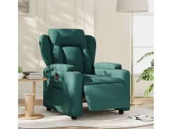 Poltrona elétrica reclinável tecido verde-escuro SHL409436