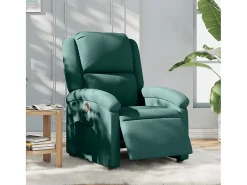 Poltrona elétrica reclinável tecido verde-escuro SHL481693