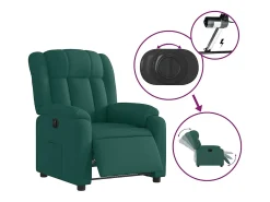 Poltrona elétrica reclinável tecido verde-escuro SHL986189