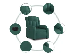 Poltrona elétrica reclinável tecido verde-escuro SHL986189