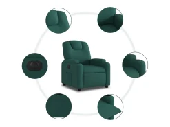 Poltrona elétrica reclinável tecido verde-escuro SHL44118