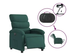Poltrona elétrica reclinável tecido verde-escuro SHL420849