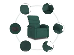 Poltrona elétrica reclinável tecido verde-escuro SHL420849