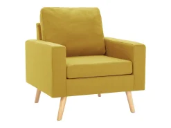 Poltrona em tecido amarelo