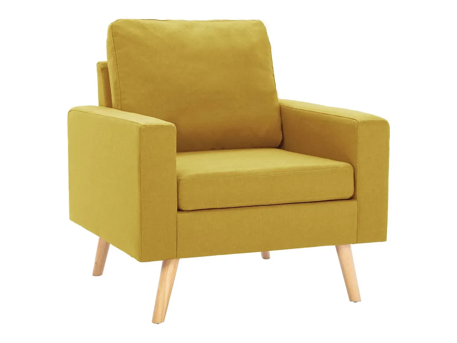Poltrona em tecido amarelo