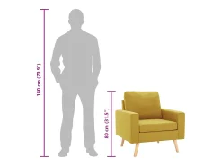 Poltrona em tecido amarelo