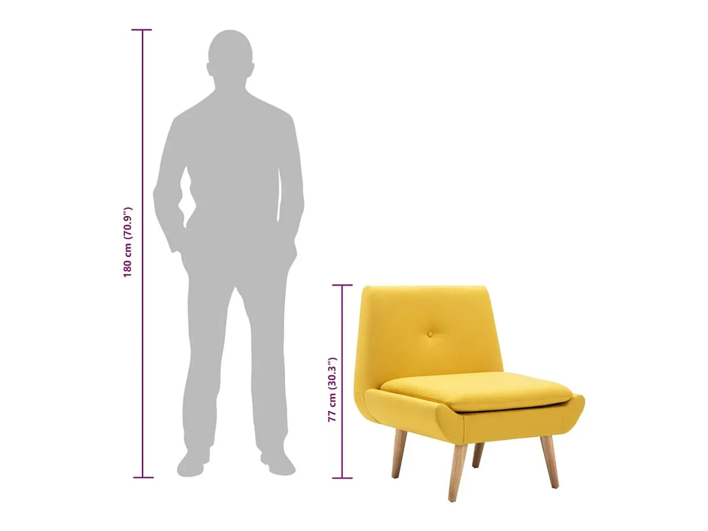 Poltrona em tecido amarelo