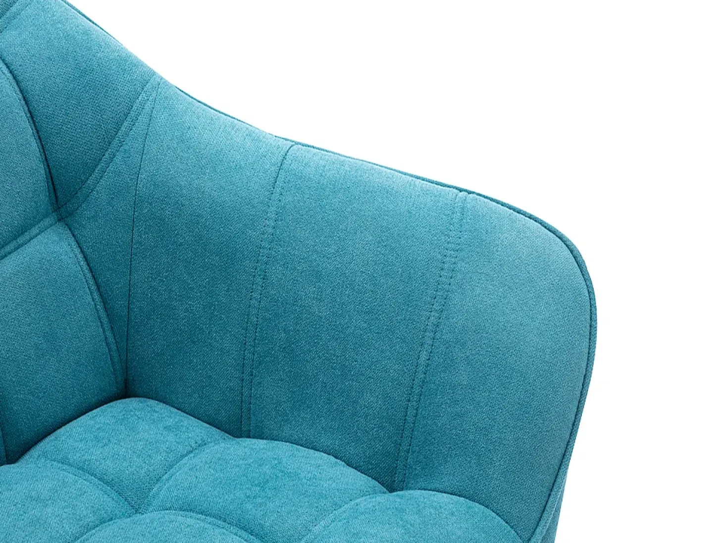 Poltrona em tecido azul acolchoado. Estilo escandinavo. CASERTA