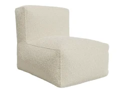Poltrona em tecido bouclé cor branco sujo estilo contemporâneo NOUMARA