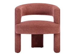 Poltrona em tecido texturizado cor terracota - FONTANOVA