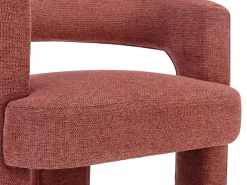 Poltrona em tecido texturizado cor terracota - FONTANOVA