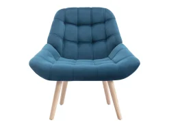 Poltrona em veludo azul-esverdeado estilo escandinavo LUOSTO