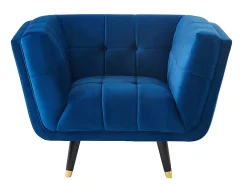 Poltrona em veludo azul-escuro - SAMANTHA II