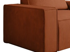 Poltrona em veludo canelado terracota de estilo design AMELIA