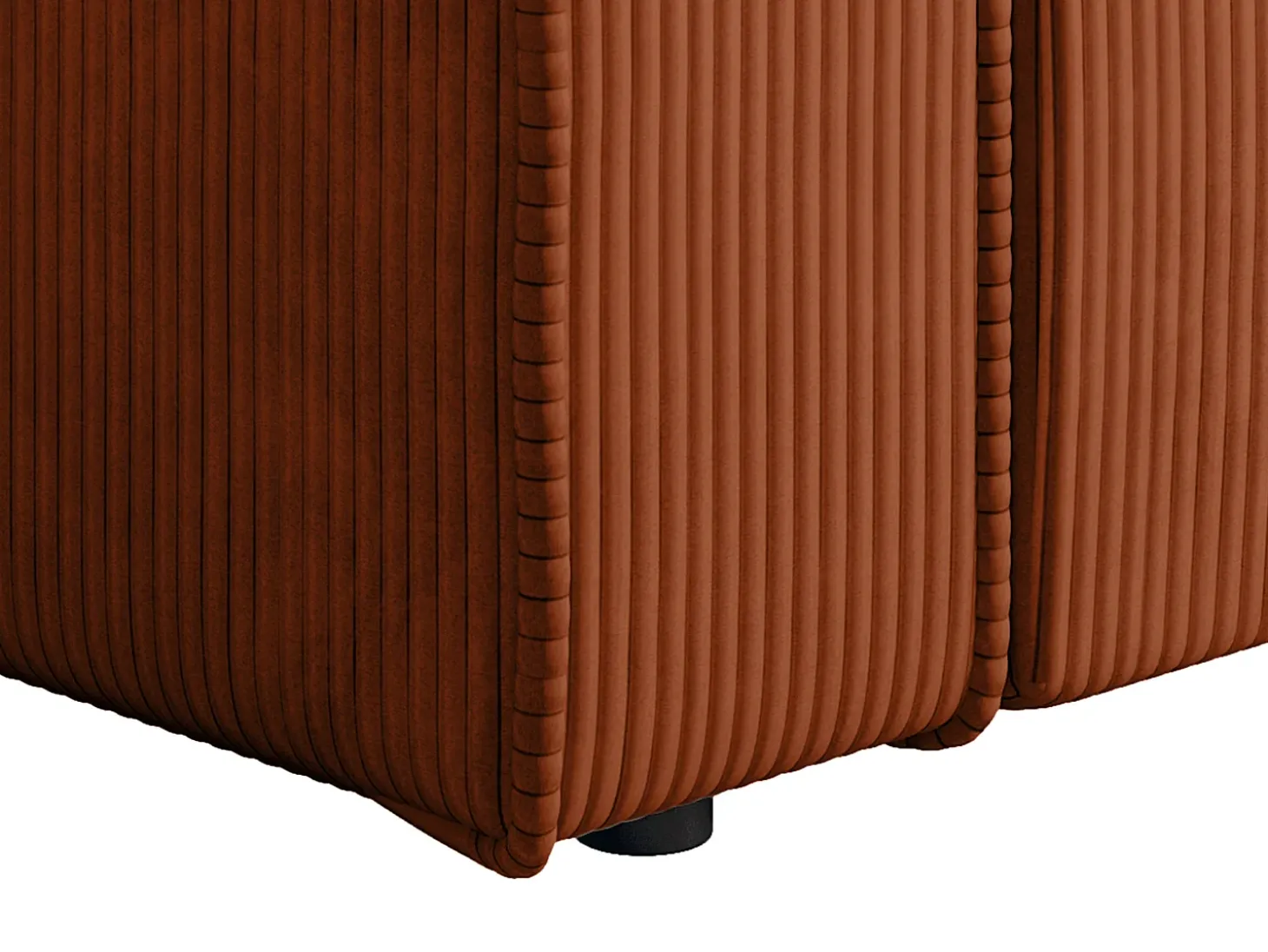 Poltrona em veludo canelado terracota de estilo design AMELIA