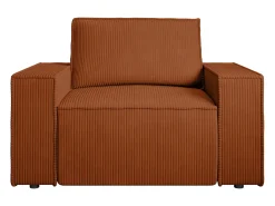 Poltrona em veludo canelado terracota de estilo design AMELIA