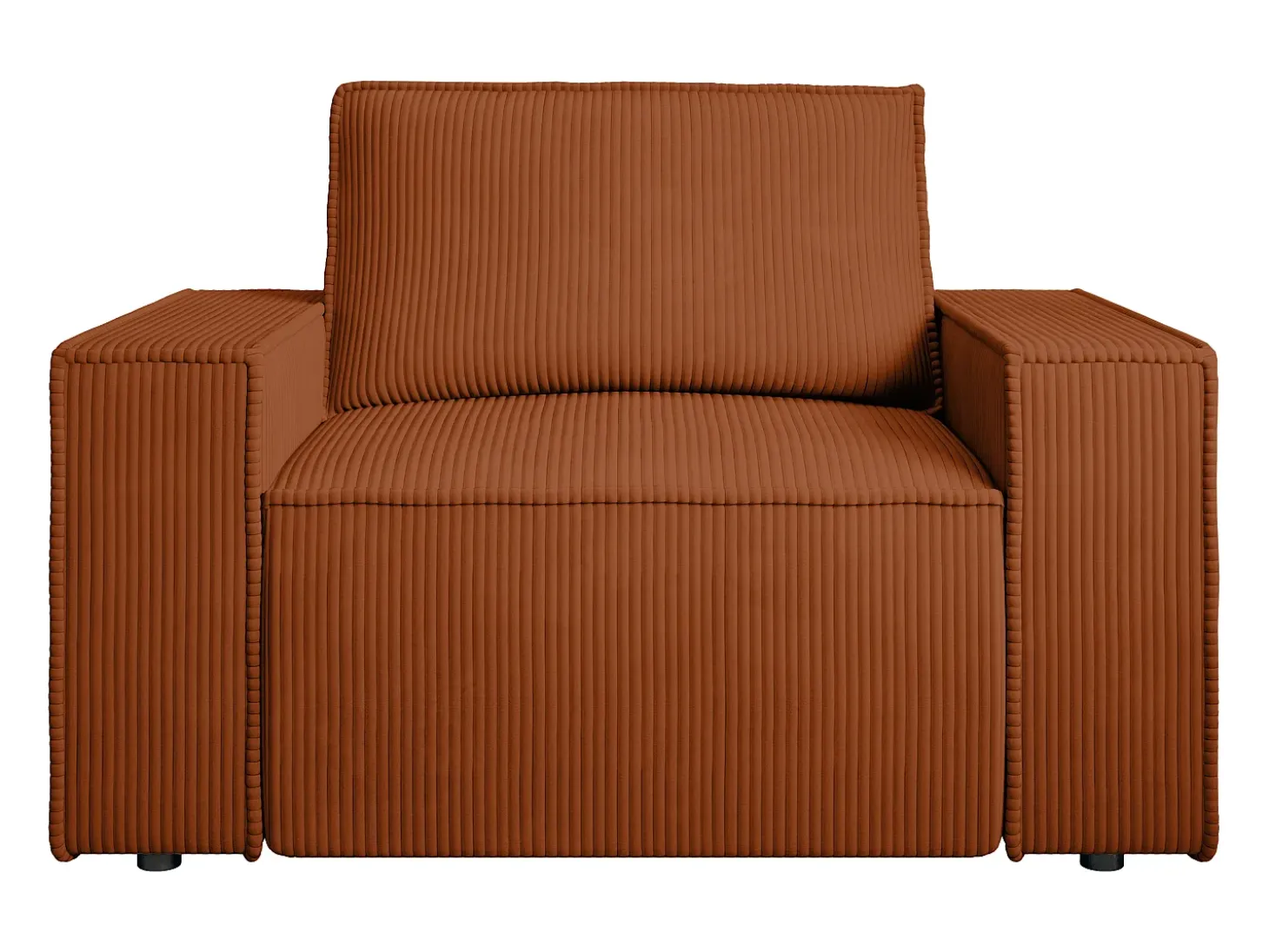 Poltrona em veludo canelado terracota de estilo design AMELIA