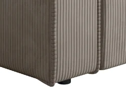 Poltrona em veludo canelado taupe de estilo design AMELIA