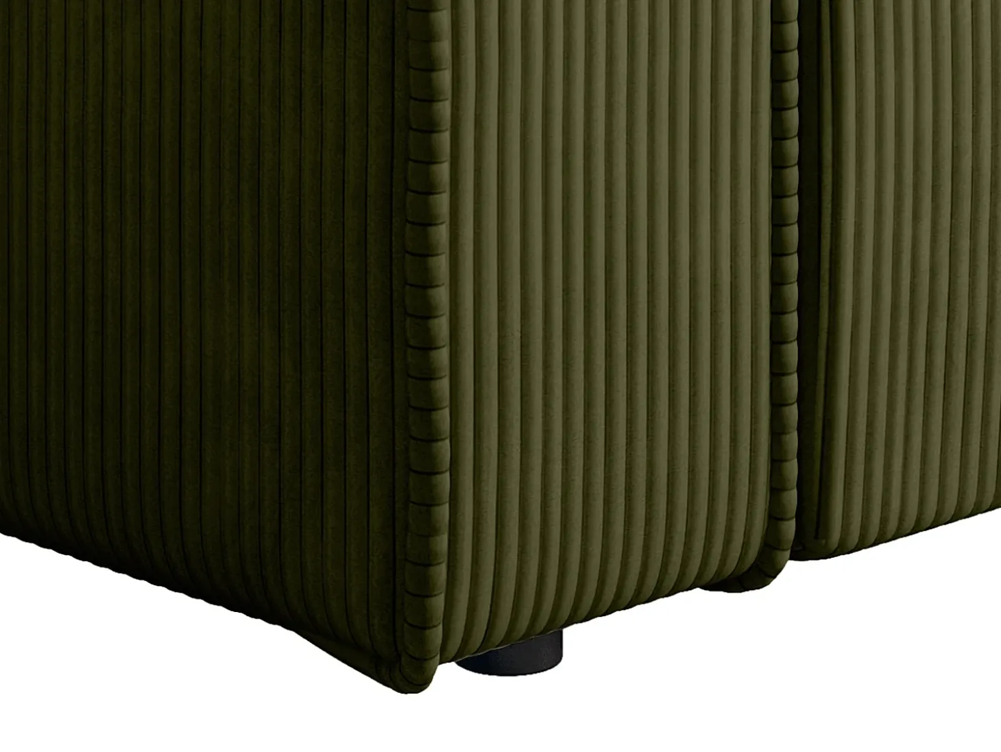 Poltrona em veludo canelado verde oliva de estilo design AMELIA