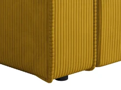 Poltrona em veludo canelado amarelo de estilo design AMELIA
