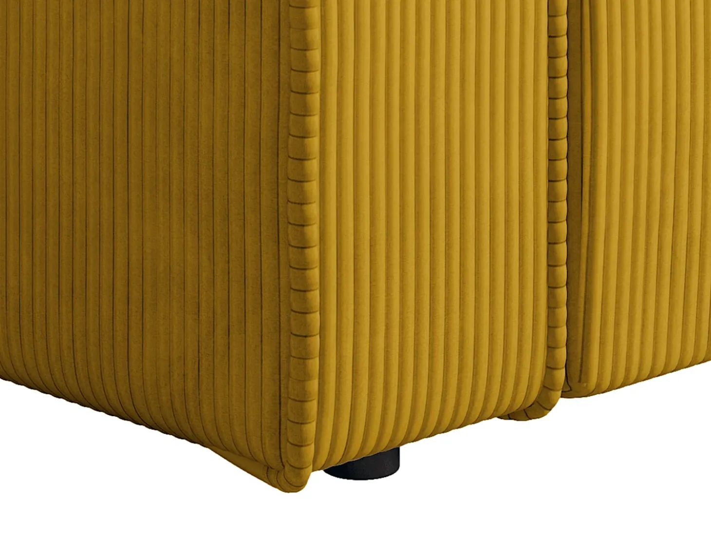 Poltrona em veludo canelado amarelo de estilo design AMELIA