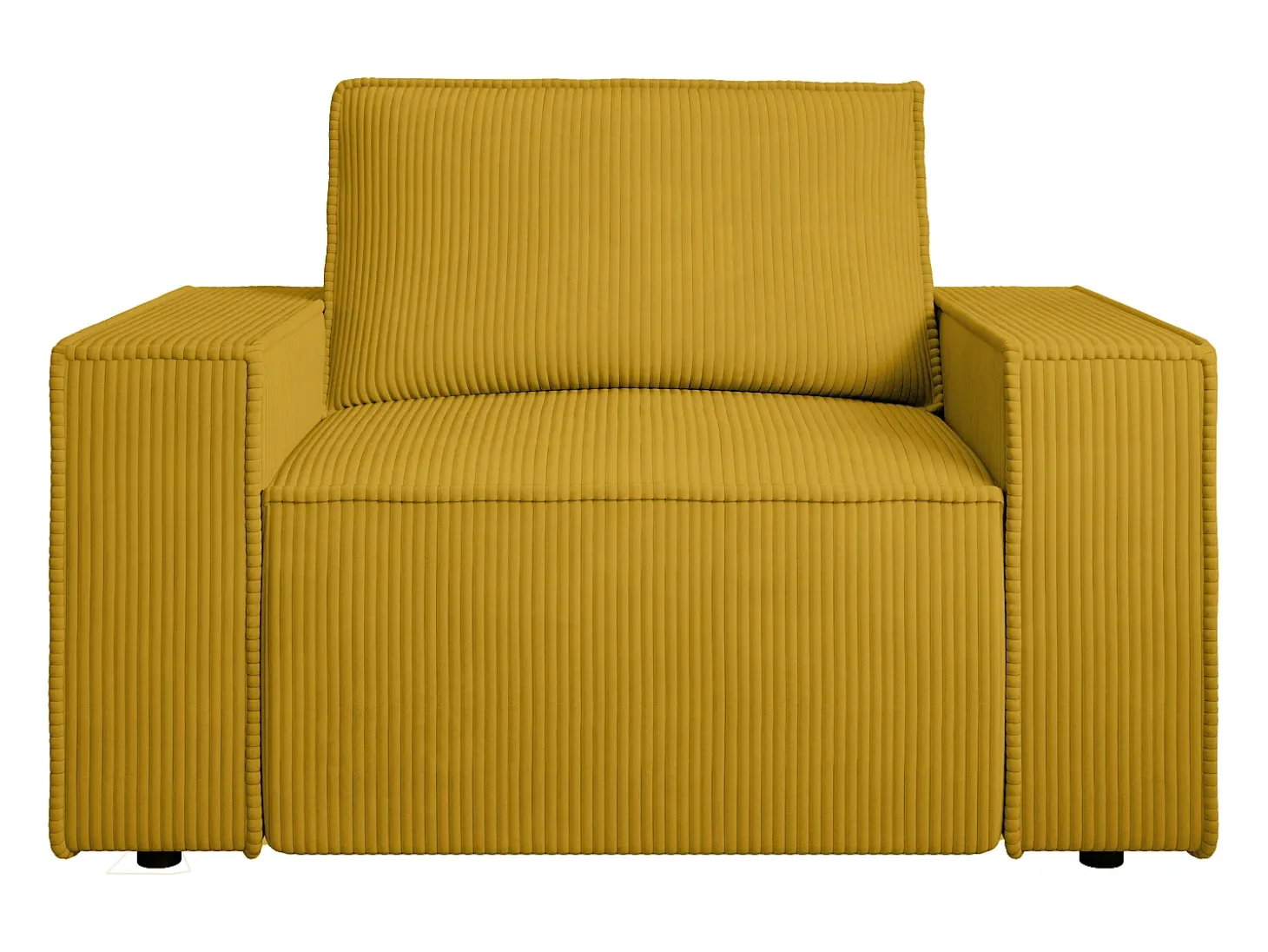 Poltrona em veludo canelado amarelo de estilo design AMELIA