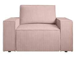 Poltrona em veludo canelado cor-de-rosa pó de estilo design AMELIA