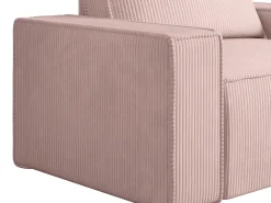 Poltrona em veludo canelado cor-de-rosa pó de estilo design AMELIA