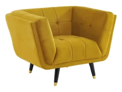 Poltrona em veludo ocre - SAMANTHA II