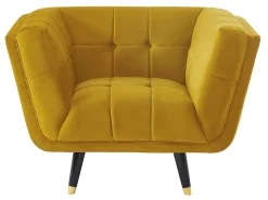 Poltrona em veludo ocre - SAMANTHA II