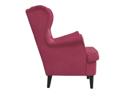 Poltrona em veludo vermelho tinto