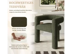 Poltrona ergonômica feita de tecido de pelúcia – confortável, elegante e versátil.