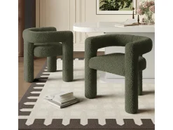 Poltrona ergonômica feita de tecido de pelúcia – confortável, elegante e versátil.