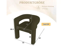 Poltrona ergonômica feita de tecido de pelúcia – confortável, elegante e versátil.